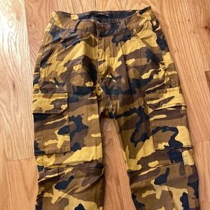 Yellow/Brown camo cargo pants